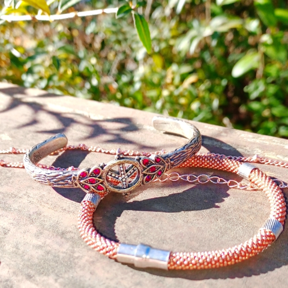 Bundle- Lucky Brand Peace cuff, bracelet and necklace